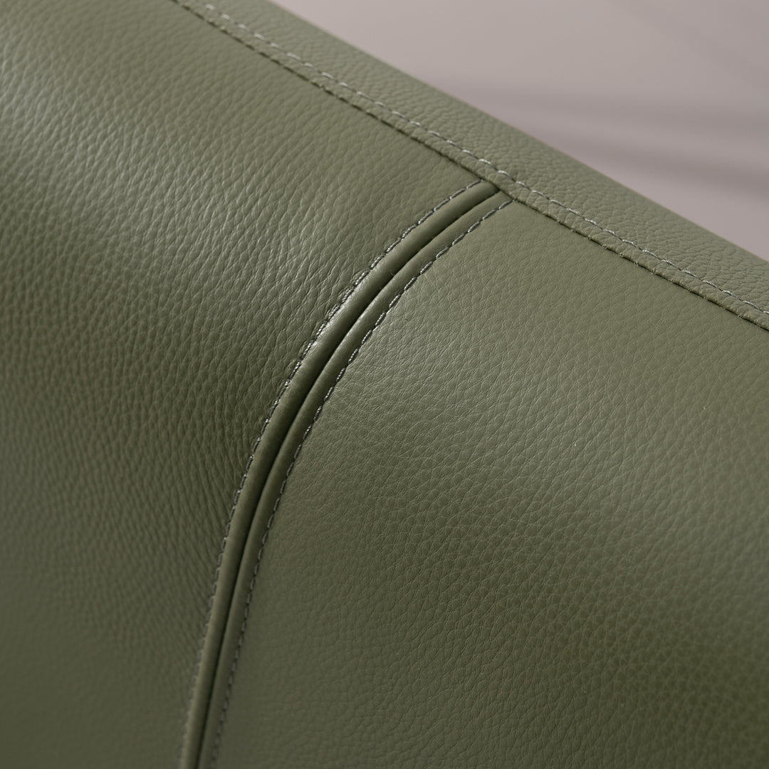 Cream genuine leather bed frame moyu material variants.