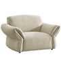 Cream Mixed Weave Fabric 1 Seater Sofa LUNAR