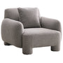 Cream Mixed Weave Fabric 1 Seater Sofa SYRA