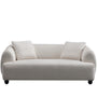 Cream Mixed Weave Fabric 2 Seater Sofa PUFFY