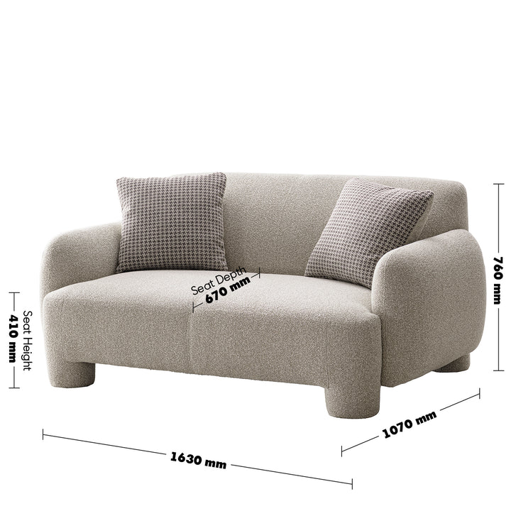Cream mixed weave fabric 2 seater sofa syra size charts.