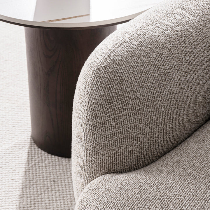 Cream mixed weave fabric 2 seater sofa syra color swatches.