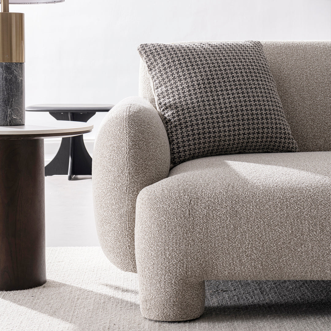 Cream mixed weave fabric 2 seater sofa syra material variants.