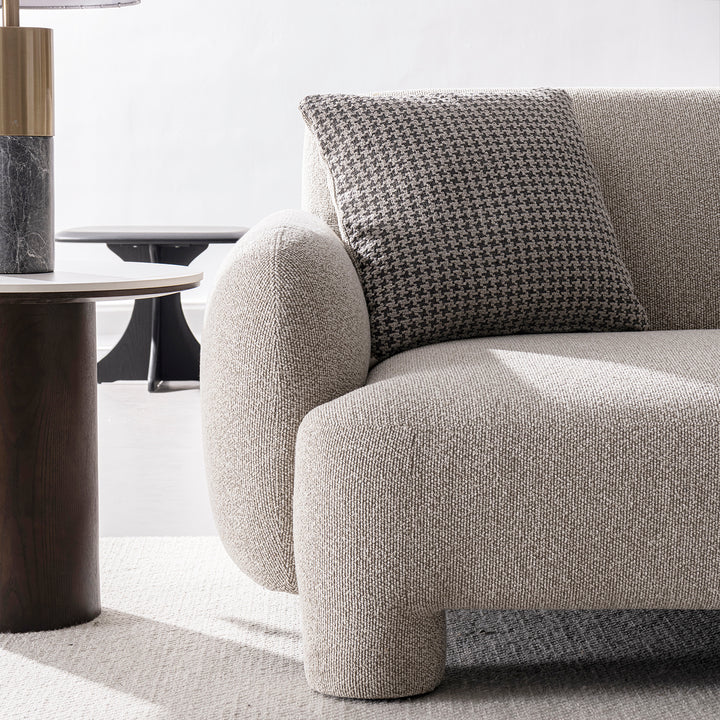 Cream mixed weave fabric 2 seater sofa syra material variants.