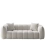 Cream Mixed Weave Fabric 3 Seater Sofa PUDDY
