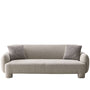 Cream Mixed Weave Fabric 3 Seater Sofa SYRA