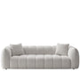 Cream Mixed Weave Fabric 4 Seater Sofa PUDDY