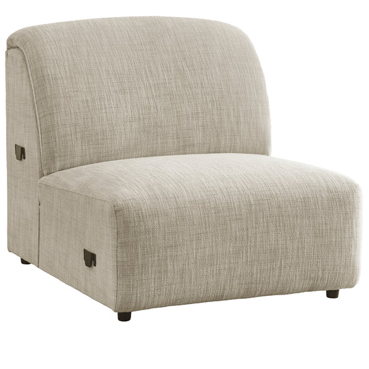 Cream Mixed Weave Fabric Modular Armless 1 Seater Sofa LUNAR