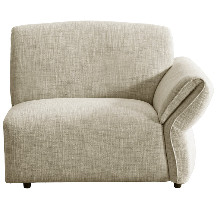 Cream Mixed Weave Fabric Modular Corner 1 Seater Sofa LUNAR