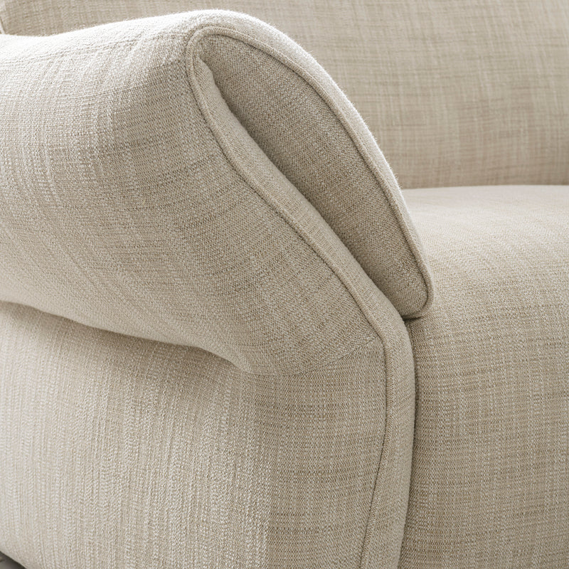 Cream Mixed Weave Fabric Modular Corner 1 Seater Sofa LUNAR Color Swatches