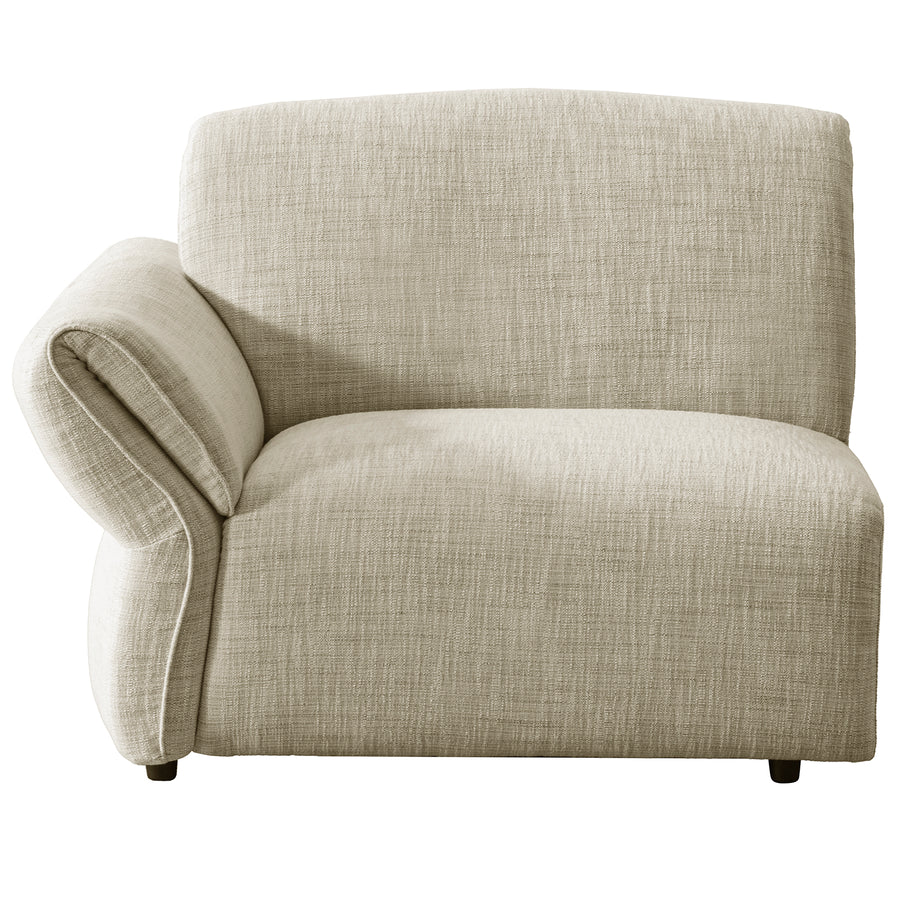 Cream Mixed Weave Fabric Modular Corner 1 Seater Sofa LUNAR