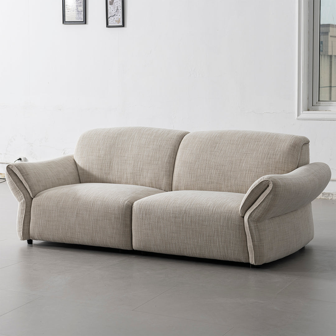 Cream mixed weave fabric sectional 3 seater sofa lunar primary product view.