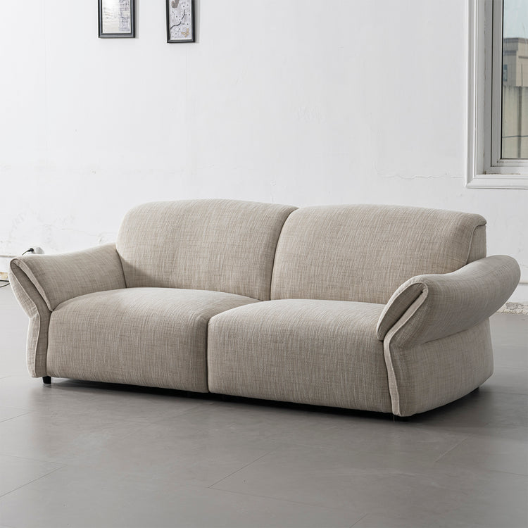 Cream Mixed Weave Fabric Sectional 3 Seater Sofa LUNAR Good to Know Preview-1