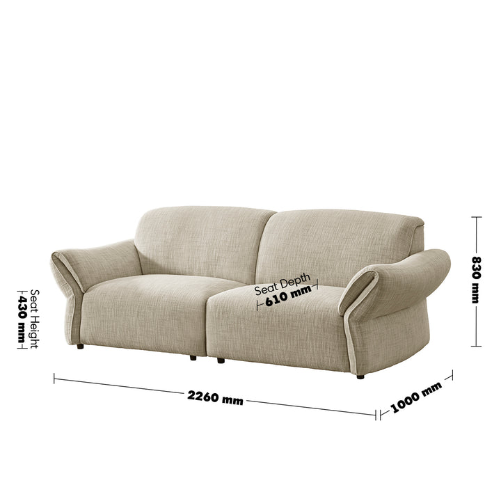 Cream mixed weave fabric sectional 3 seater sofa lunar size charts.