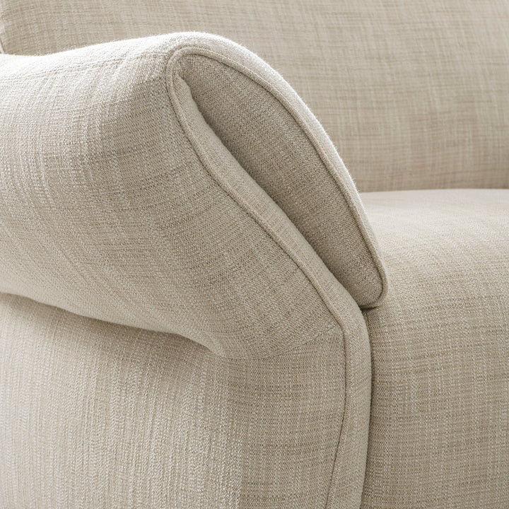 Cream mixed weave fabric sectional 4 seater sofa lunar color swatches.
