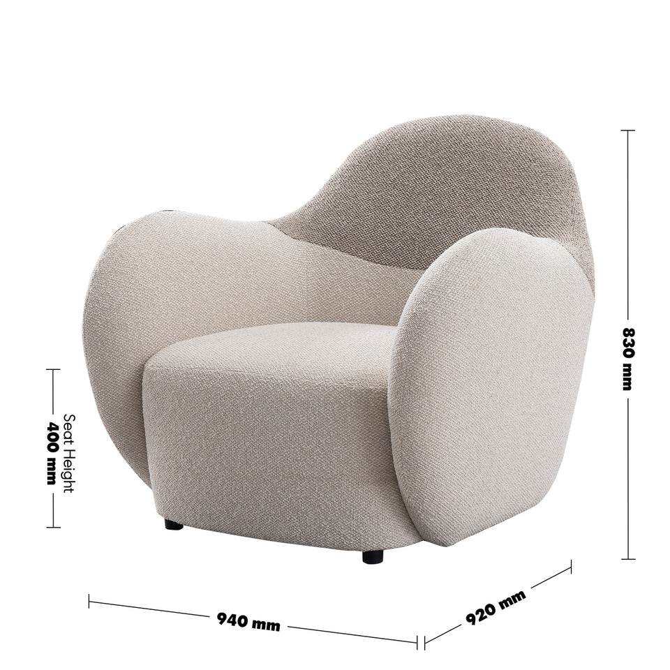 Cream sherpa fabric pu leather 1 seater sofa cocoa color swatches.