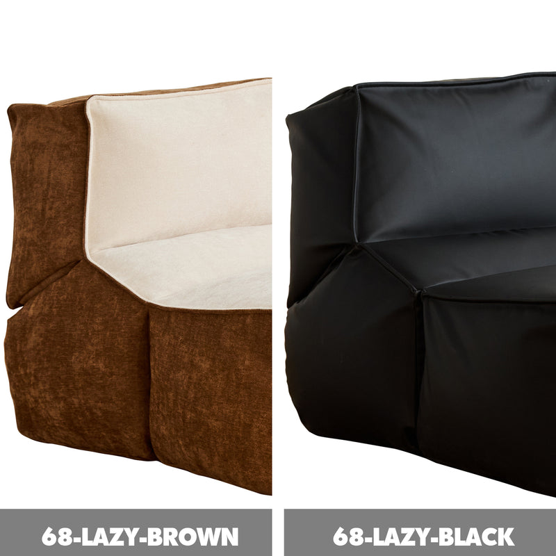 Cream velvet fabric 1 seater sofa lazy color swatches.