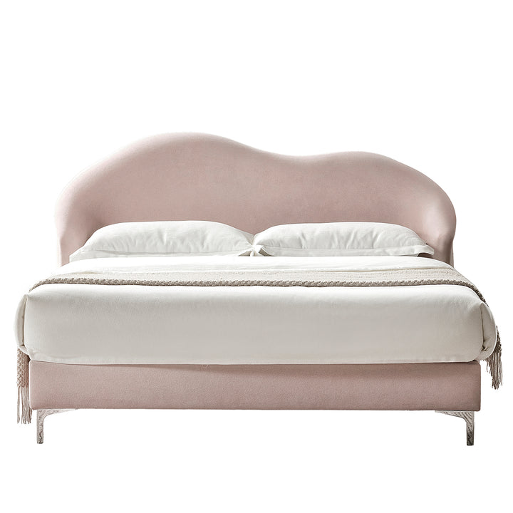 Cream velvet fabric bed frame lula environmental situation.