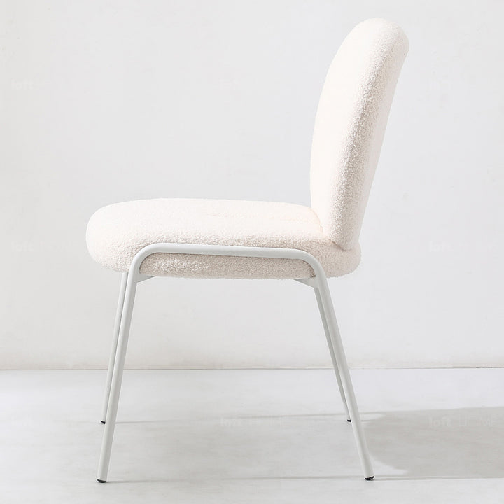 Cream boucle dining chair pavlova ii color swatches.