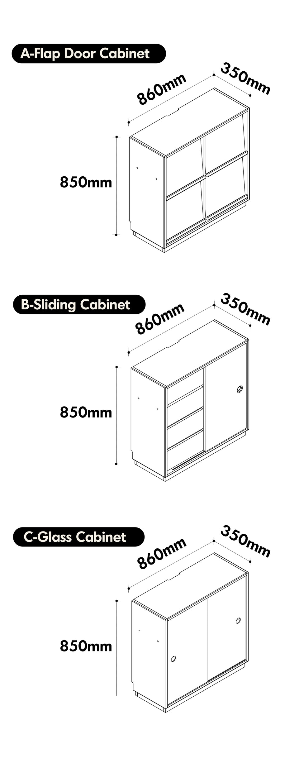 Bauhaus Cherry Wood Modular Cabinet TIMELESS Size Chart