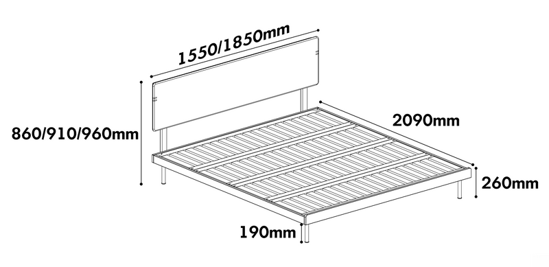 Bauhaus Boxwood Bed CAMPAN Size Chart
