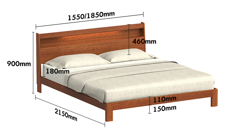 Vintage Boxwood Bed ACCOMPANY LIGHT Size Chart