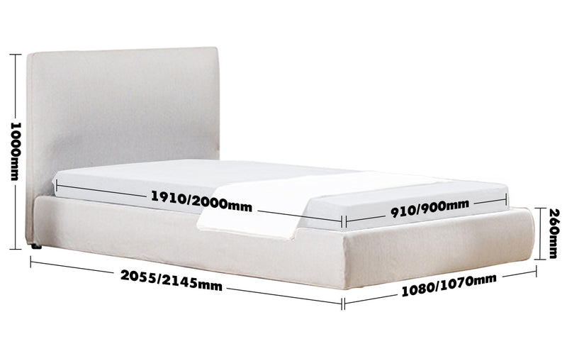 Minimalist Fabric Bed SINO Size Chart_2