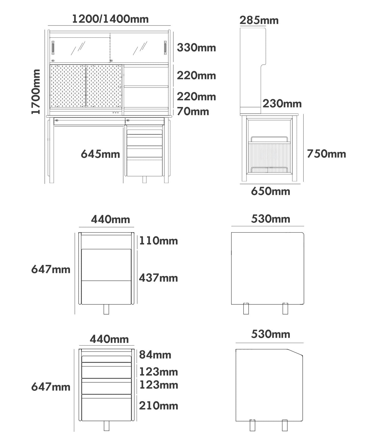 Scandinavian Cherry Wood Study Table With Shelf CAPE Size Chart