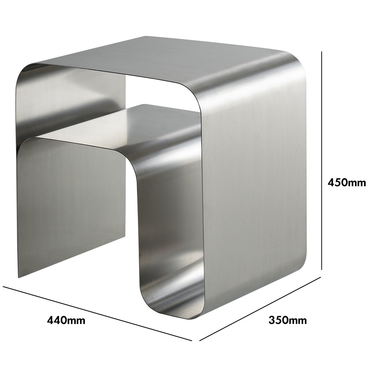 Bauhaus Steel Side Table ARC Size Chart