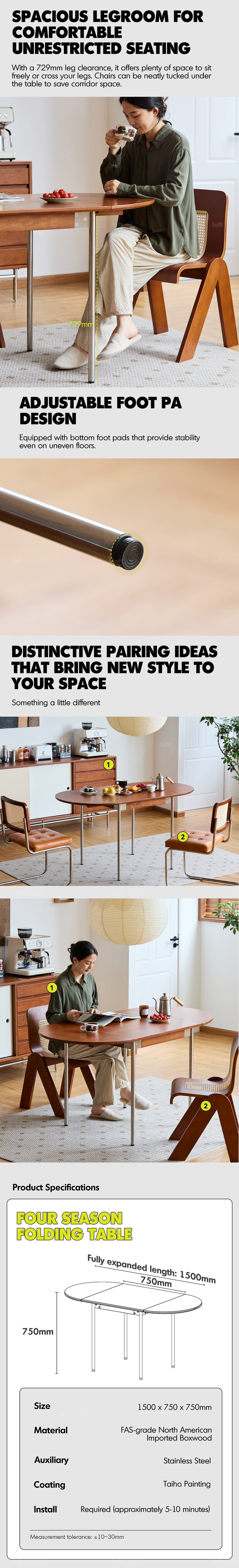 Bauhaus Boxwood Extendable Oval Dining Table SEASON Good to Know - 10