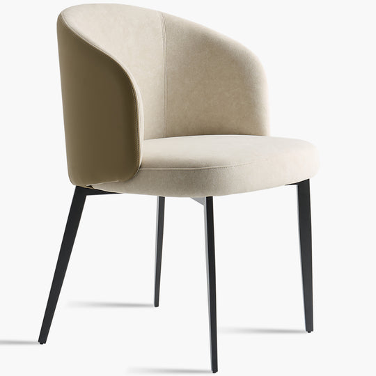 Modern Fabric And Leather Dining Chair METAL MAN N13