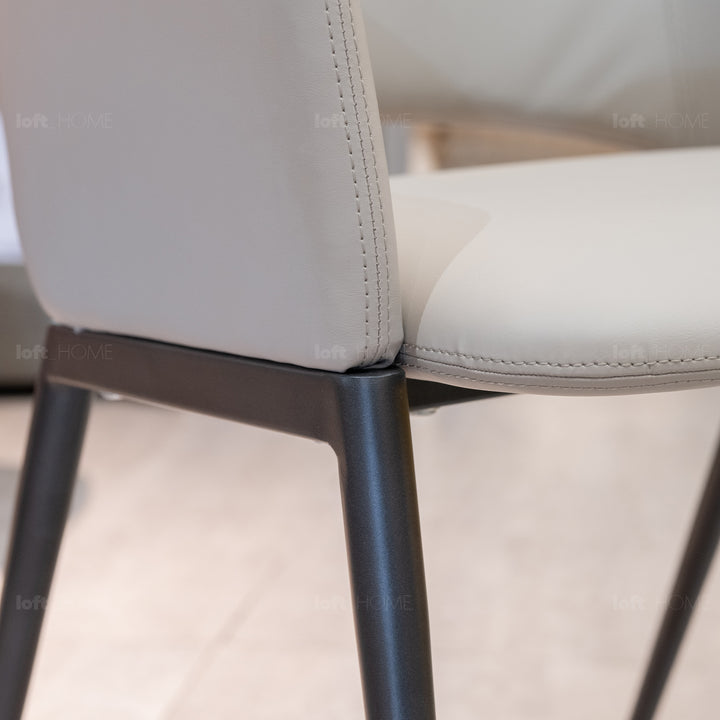 Modern Leather Dining Chair METAL MAN N16 Close-up