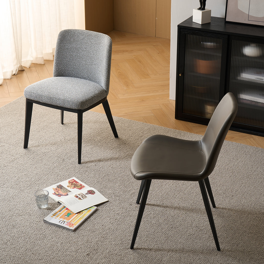 Modern Fabric And Leather Dining Chair METAL MAN N1