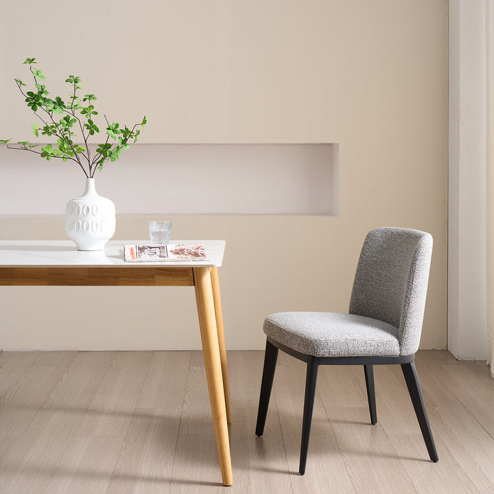 Modern Fabric And Leather Dining Chair METAL MAN N4