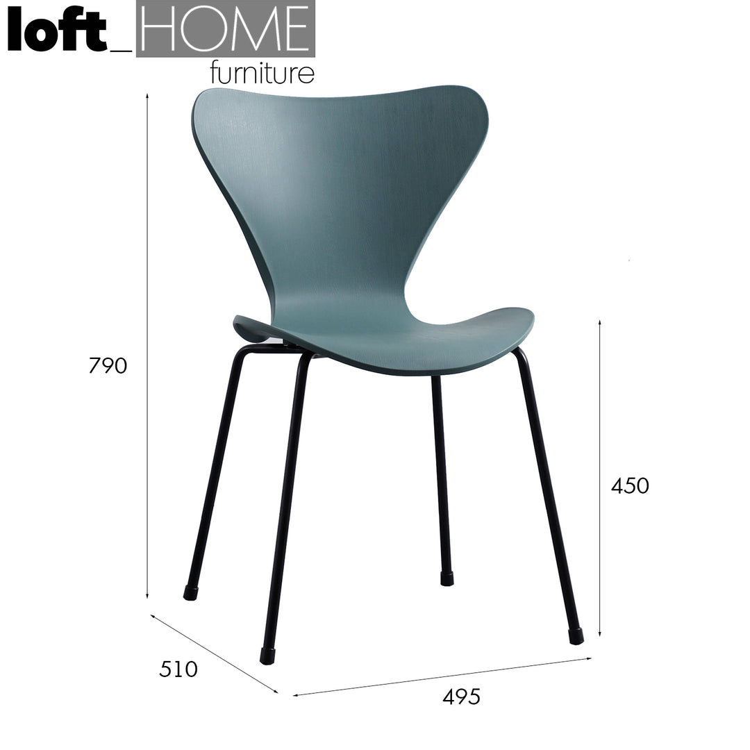 (Fast Delivery) Scandinavian Plastic Dining Chair ANT GREEN Size Chart