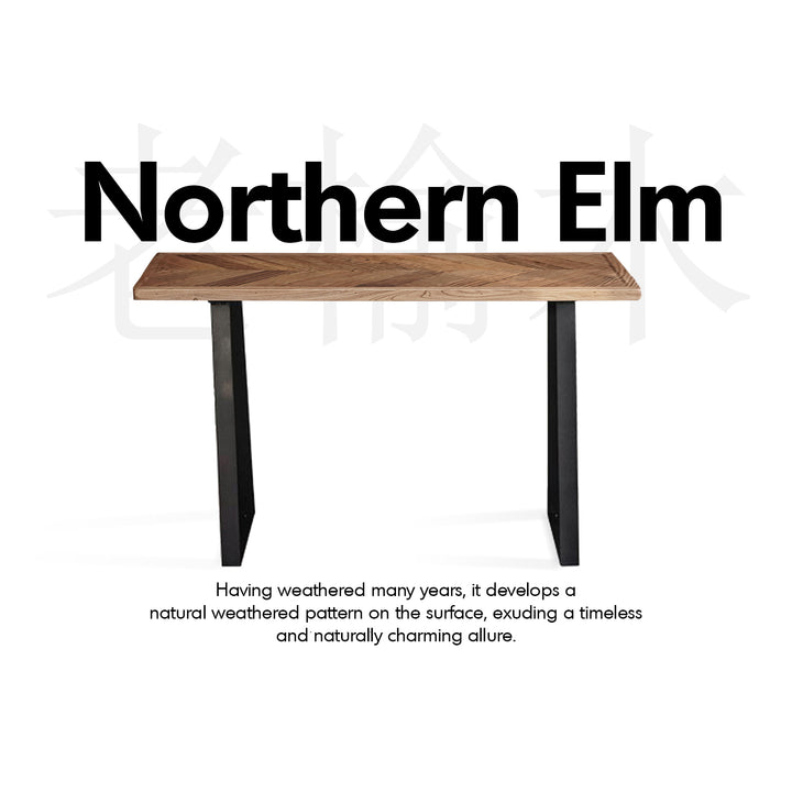 Rustic Elm Wood Dining Table FISHBONE ELM Conceptual