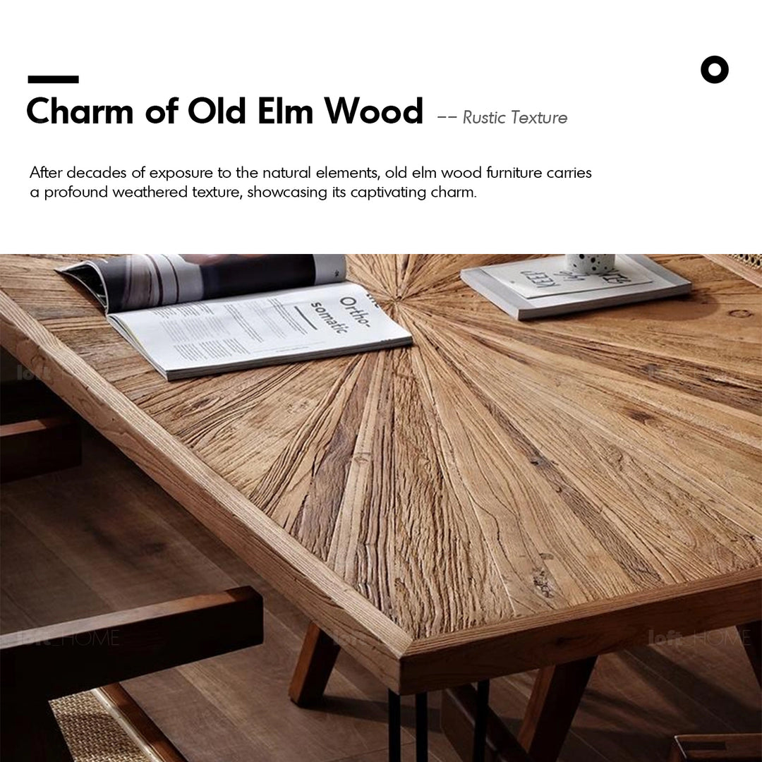 Rustic Elm Wood Dining Table ORDINARY ELM Conceptual