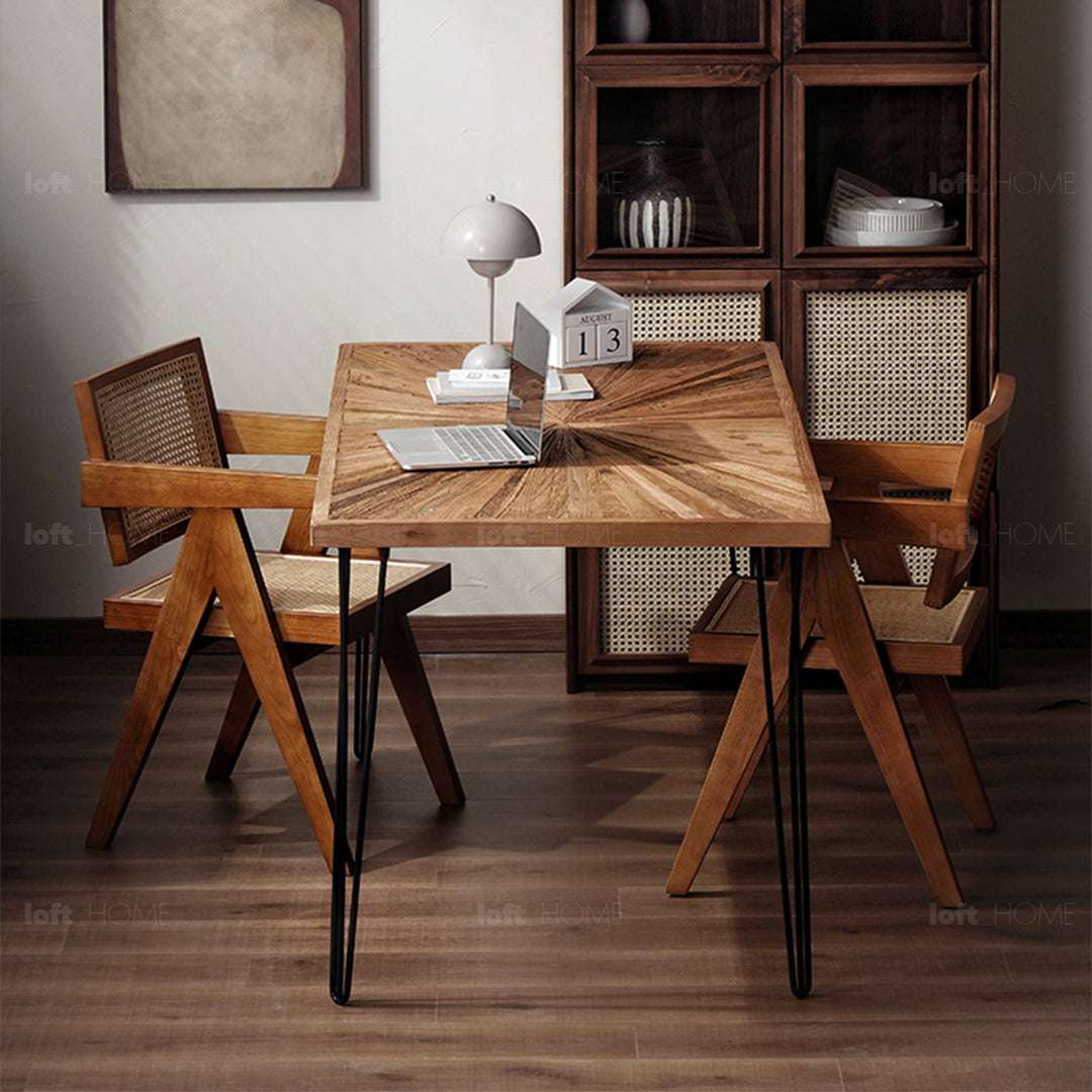 Rustic Elm Wood Dining Table ORDINARY ELM In-context
