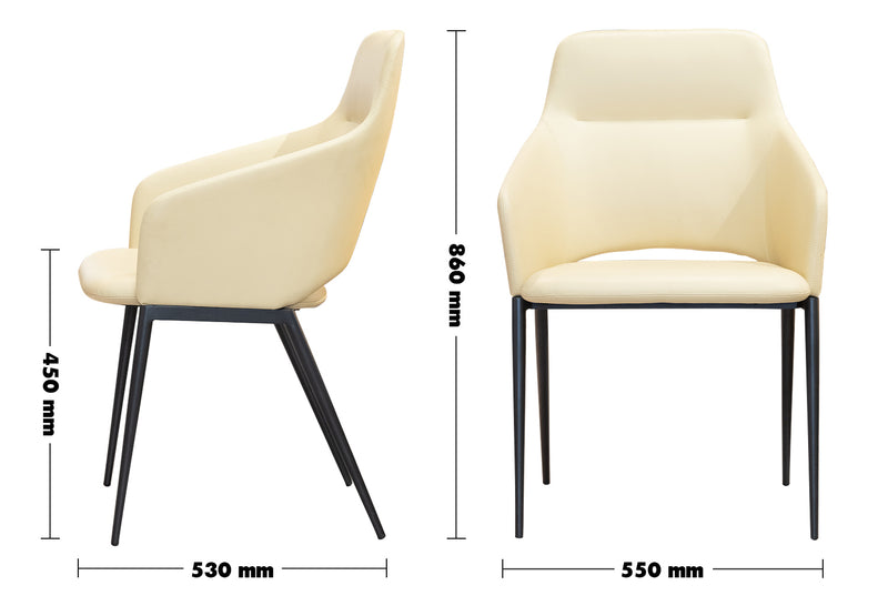 Modern Fabric And Leather Dining Chair METAL MAN N17 Size Chart