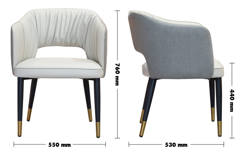 Modern Fabric And Leather Dining Chair METAL MAN N18 Size Chart