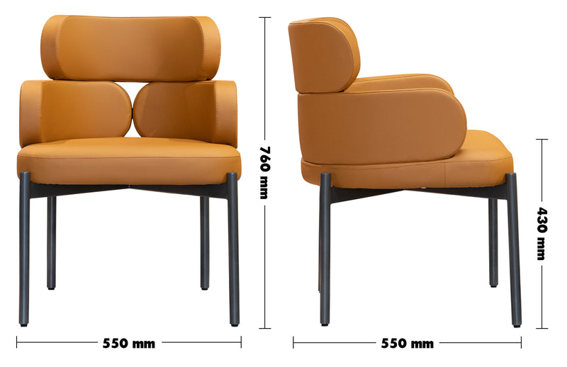Modern Fabric And Leather Dining Chair METAL MAN N19 Size Chart