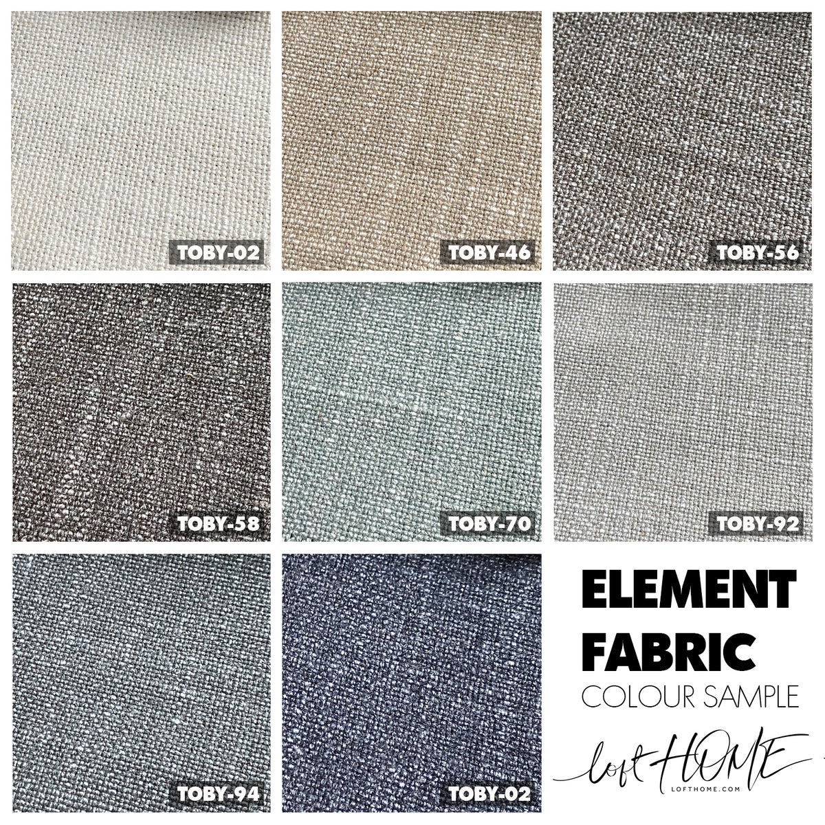 Minimalist Fabric 1 Seater Sofa THADDEUS ARMLESS Color Swatches
