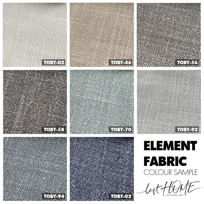 Minimalist Fabric 1 Seater Sofa THADDEUS SLOPE Color Swatches