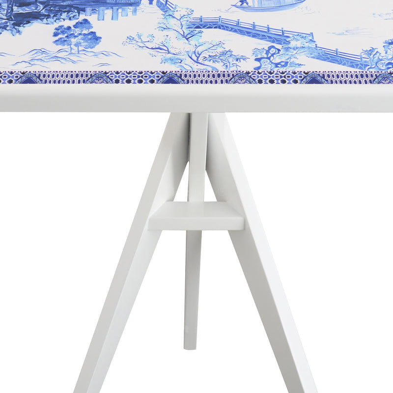Eclectic Wood Book Display Bracket DELFT BLUE Material Details Chart