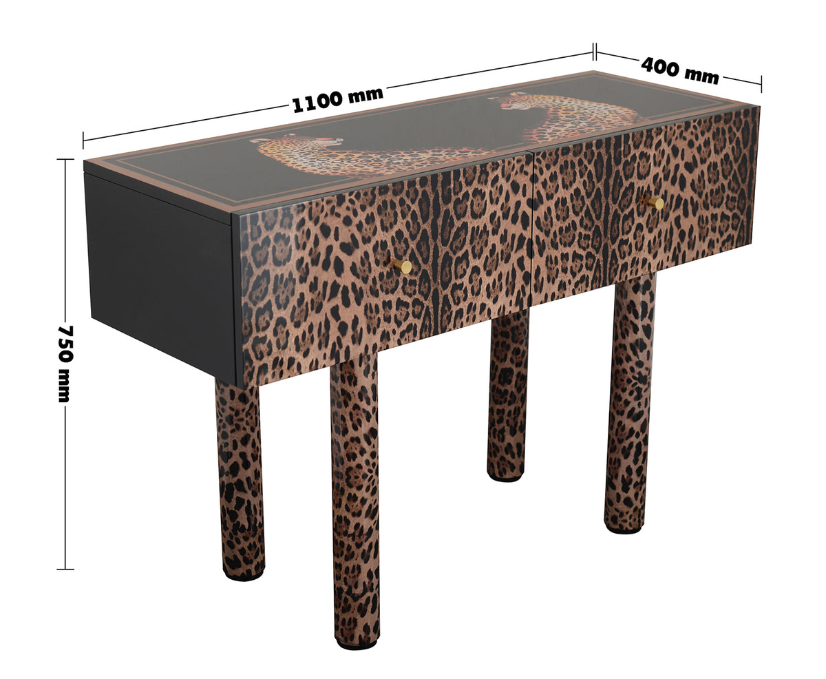Eclectic Wood Drawer Cabinet High LEOPARD Size Chart