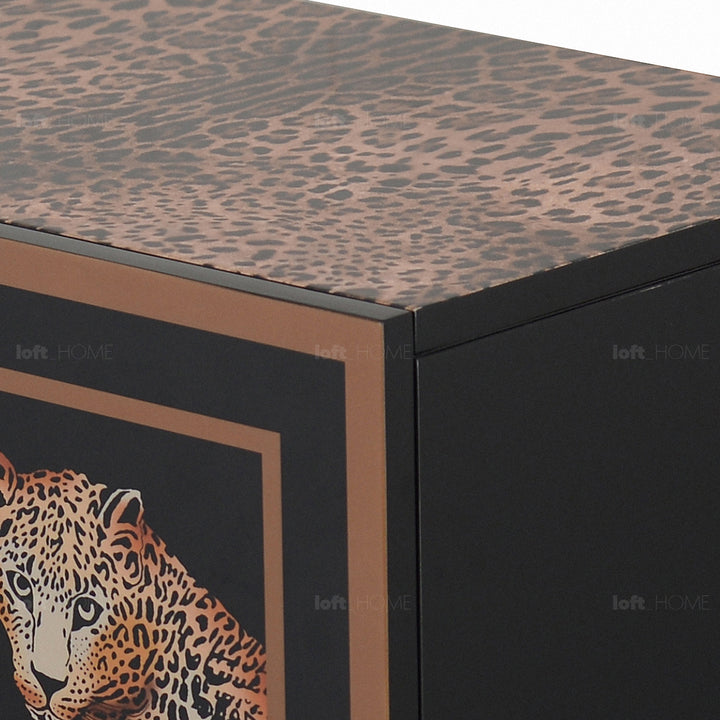 Eclectic wood drawer cabinet low leopard environmental situation.