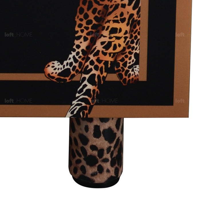 Eclectic wood drawer cabinet low leopard conceptual design.