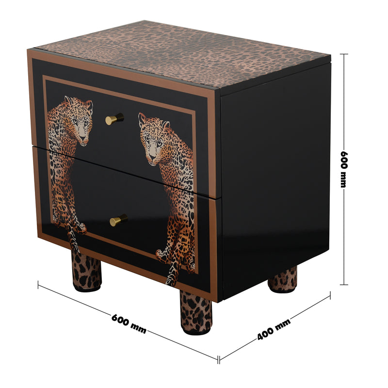 Eclectic Wood Drawer Cabinet Low LEOPARD Size Chart