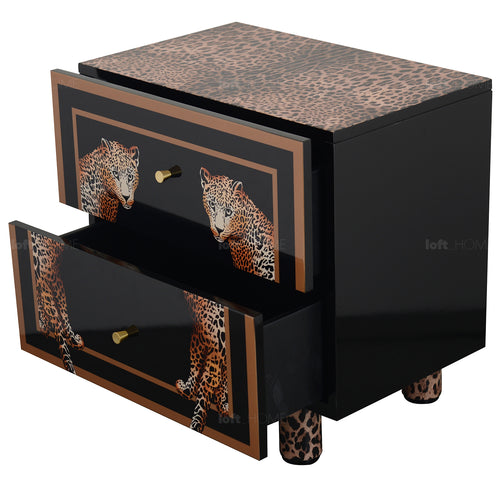 Eclectic Wood Drawer Cabinet Low LEOPARD Good to Know Preview-1