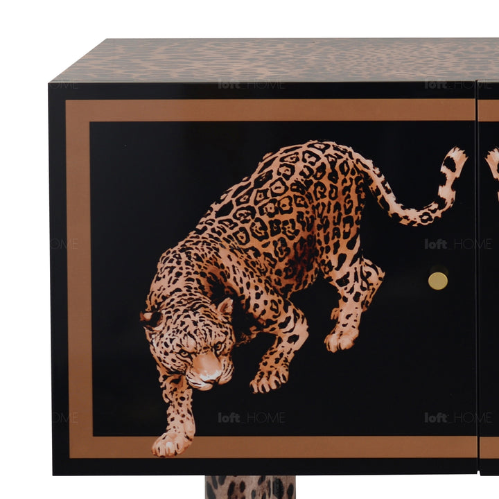 Eclectic wood storage cabinet high leopard conceptual design.